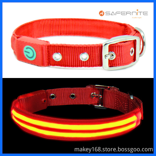 Night Fluorescent Lighted Dog Collar And Leash